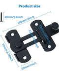 4 inch Flip Latch Gate Latches, Safety Door Lock for Barn Wood Fence Sliding French Doors, Heavy Duty SUS304 Stainless Steel, product size diagram