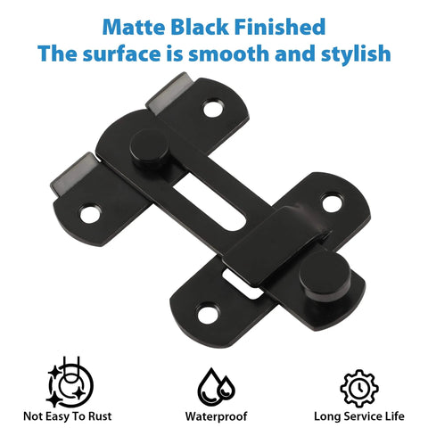 4 inch Flip Latch Gate Latches, Safety Door Lock for Barn Wood Fence Sliding French Doors, Heavy Duty SUS304 Stainless Steel