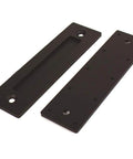 Flush Sliding Barn Door Handle Heavy Duty Finger Pull With Rectangular Plate Matte Black Finish Ideal For Sliding Barn Doors Cabinets Closets And Drawers No Sharp Edges Smooth Operation Durable Rust Resistant Construction One Piece Eight Point Six Six front view