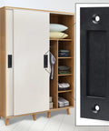 Finger Flush Pulls For Closet Pocket Sliding Barn Doors Set With Recessed Matte Black Rectangular Plate Handles Includes Mounting Hardware Heavy Duty Satin Black Finish Durable For High Use Closets And Interior Doors
