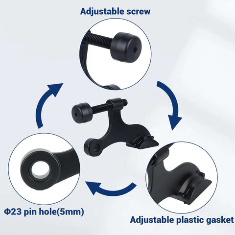 Matte Black Hinge Pin Door Stopper Set 12 Pack Heavy Duty Adjustable Door Stops with Cushioned Plastic Bumper Tips