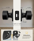 Matte Black Interior Door Knobs With Lock Privacy Bedroom And Bathroom Door Handles Keyless Heavy Duty Stainless Steel Knobs installed.