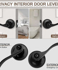Matte Black Door Handles Set 10 Pack Privacy Levers Built Tough For Everyday Use Heavy Duty Interior Door Knobs in bedroom and bathroom