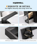 Matte Black Heavy Duty Built To Last Interior Door Handle Set details showing grip, latch, and construction features
