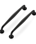 Five Pack Six And A Quarter Inch Matte Black Kitchen Cabinet Pulls Made From Solid Zinc Alloy Cupboard And Drawer Handles