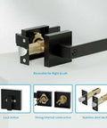 Keyed Alike Heavy Duty Exterior Front Door Lock Set with Entry Door Handle and Single Cylinder Deadbolt, Matte Black, interior view