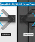 Matte Black Passage Door Lever Set Heavy Duty Square Interior Door Handles For Hallway And Closet Reversible diagram