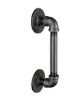 1/2 In X 6 In Matte Black Pipe Sliding Barn Door Handle For Indoor And Outdoor Use, Industrial Steel Pipe Rustic Vintage Style Door Pull