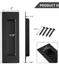 Pocket Door Handles And Edge Pulls In Matte Black Finish 6 Inch Long Flush Recessed Finger Pulls For Closet Sliding And Barn Doors Durable Stainless Steel Construction Rust Resistant Easy To Install product dimensions