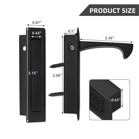 Pocket Door Handles And Edge Pulls In Matte Black Finish 6 Inch Long Flush Recessed Finger Pulls For Closet Sliding And Barn Doors Durable Stainless Steel Construction Rust Resistant Easy To Install dimensions and details