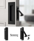 Pocket Door Handles And Edge Pulls In Matte Black Finish 6 Inch Long Flush Recessed Finger Pulls For Closet Sliding And Barn Doors