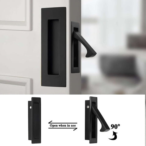 Pocket Door Handles And Edge Pulls In Matte Black Finish 6 Inch Long Flush Recessed Finger Pulls For Closet Sliding And Barn Doors