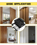 Pocket Door Lock With Privacy Latch in Matte Black Flush Mount Sliding Door Handle with Pull for bedrooms and bathrooms.