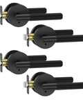 Privacy Door Handles With Lock 4 Pack Matte Black Interior Door Levers for Bedroom or Bathroom shown side view