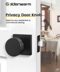 Privacy Door Knobs Matte Black Set For Interior Doors, built tough zinc alloy, bedroom and bathroom