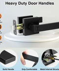 10 Pack Matte Black Interior Privacy Door Levers Set With Keyless Square Lock Heavy Duty Reversible Door Handles front view