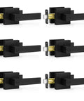Six Pack Matte Black Privacy Door Levers with robust zinc alloy construction and brass components provide secure bedroom and bathroom privacy