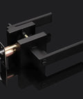 10 Pack Matte Black Privacy Door Levers With Square Rosette, Heavy Duty Bed And Bath Door Locks, Reversible Flat Levers