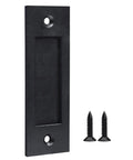 Finger Flush Pulls For Closet Pocket Sliding Barn Doors Set With Recessed Matte Black Rectangular Plate Handles Includes Mounting Hardware