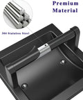 Close-up of matte black recessed toilet paper holder for large rolls, pivoting wall mount, featuring 304 stainless steel material.