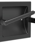 Matte Black Recessed Toilet Paper Holder For Large Rolls Pivoting Wall Mount In Wall 304 Stainless Steel Rustproof Bathroom Accessory Not Suitable For Mega Rolls