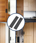 Self Stick Rectangular Sliding Door Pulls Two Piece Set Matte Black Aluminum Flush Handles No Drill Punch Free for Barn Doors