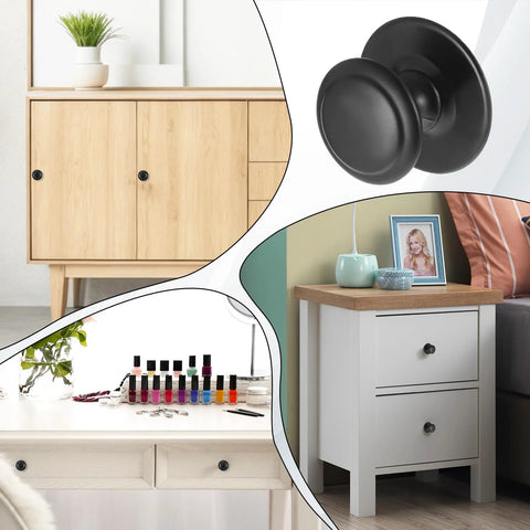 8 Pack Matte Black Self Adhesive Cabinet Knobs Set Stainless Steel Drawer Pulls No Drill Peel And Stick For Glass Cabinets