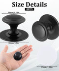 8 Pack Matte Black Self Adhesive Cabinet Knobs Set Stainless Steel Drawer Pulls No Drill Peel And Stick Size Chart