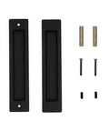 Sliding Barn Door Flush Handle 7.08 Inch Rectangular Matte Black Invisible Recessed Finger Pull For Cabinets Closets And Drawers