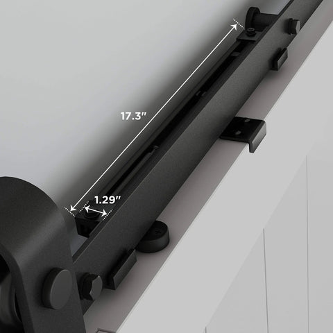 N700-112 Interior Sliding Barn Door Hardware Soft Close Kit Matte Black For Quiet Door Operation And Smooth Open Close view