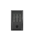 Front view of Smart WiFi Front Door Deadbolt With Built In WiFi App Control And Keyless Entry Unlock From Anywhere Through The Connected App Apple Watch Unlock Capability With HomeKit And Alexa Compatible Matte Black Finish Easy Install For Enhanced Security And.