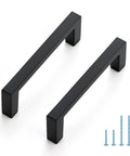 30 Pack Cabinet Pulls Slim Square Bar 3 Inch Hole Center Matte Black Solid Build Modern Look Easy Install kitchen drawers and dressers