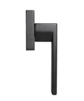 Matte Black Square Dummy Door Levers 4 Pack For French Doors And Closet Hardware Non Turning Exposed Screws Heavy Duty Zinc Alloy Half Dummy Handles For Pantry Balcony And Interior Doors, side view of handle