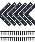 ✝️ L Brace, 120x120mm / 5" x 5" Metal L Mending Plate L Flat Plate Bracket Stainless Steel Right Angle Corner Brace for Wood Matte Black (6 PCS) with screws