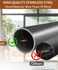 Adjustable Sliding Door Security Bar 17 To 46 Inches Matte Black 1 Inch Diameter With Rubber Tips Spring Loaded Telescopic Rod