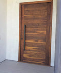 Wooden door with Matte Black 304 Stainless Steel Double Sided Door Pull Push Handles For Commercial Entrances 70 Inch Long