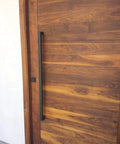 Matte Black 304 Stainless Steel Double Sided Door Pull Push Handles for Commercial Entrances on wooden door