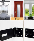 4 Inch Stainless Steel Door Hasp Padlock Latch Kit, Extra Thick Matte Black Hasp Lock with Screws on Door