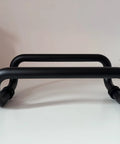Stainless Steel 12 Inch Offset Door Pull Handle Matte Black Through Bolt Mounting For One To One And Three Quarter Inch Doors ADA Compliant