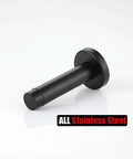 Door Stopper Black, 304 Stainless Steel Thicken 1mm Sound Dampening Door Stop Bumper Wall Protector 2 Pack, Matte Black, side view