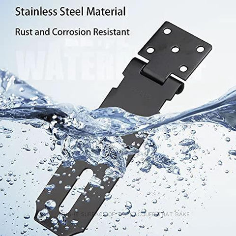 4 Inch Stainless Steel Door Hasp Padlock Latch Kit in matte black, rust and corrosion resistant, underwater view
