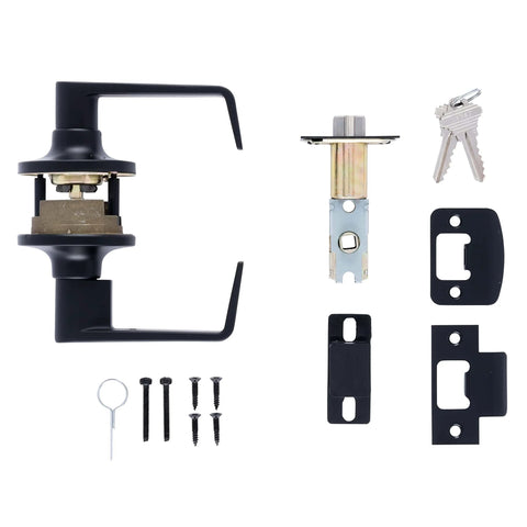 Brinks Commercial 4 Pack Light Duty Keyed Door Entry Storeroom Lever Matte Black Reversible ANSI Grade 2 ADA parts