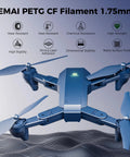 Drone showcasing IEMAI Carbon Fiber Reinforced PETG 1.75mm Matte Blue 1kg 3D Printer Filament applications and durability features.
