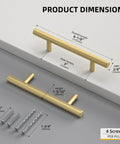 Solid Iron Cabinet Pulls 3 Inch Matte Gold Handles for Kitchen Cabinets dimensions and screws display