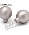 5 Pack Matte Gray Cabinet Knobs 0.94 Inch Diameter Zinc Alloy Round Ball Drawer Pulls With Screws