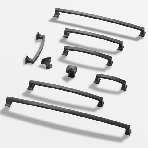 Matte Dark Gunmetal Gray 5 Inch Hole Center Cabinet Pulls 10 Pack Solid Arch Drawer Handles for Kitchen Cabinets Vanity Hardware Premium