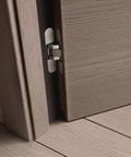 Three Way Adjustable Invisible Hinges For Hidden Doors Concealed Hinges Slick Zinc Alloy 180 Degree Swing Matte Silver installed