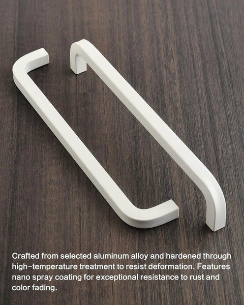 Five Pack White Kitchen Cupboard Handles With Seven And A Half Inch Hole Center modern dresser and drawer pulls in matte white