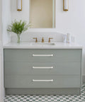 Bathroom with Five Pack White Kitchen Cupboard Handles With Seven And A Half Inch Hole Center Modern Dresser And Drawer Pulls Square Rod Curved Design Aluminum Alloy Hardware Available In Gold Matte White And Matte Black Finishes.