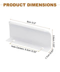 Product dimensions of 10 Pack Edge Drawer Pulls For Cabinets Matte White Aluminum Finger Pulls With 64mm Hole Centers and 3.2 Inch Length